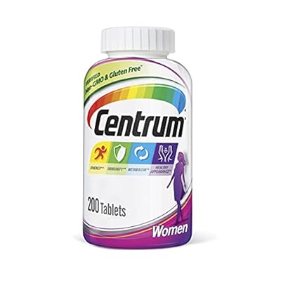 Centrum Multivitamin Tablet for Women, Multivitamin/Multimineral Supplement with Iron, Vitamins D3, B and Antioxidants - 200 Count