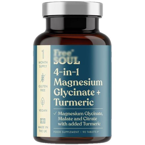 Glycinate, Malate And Citrate, Turmeric With Turmeric - 4 - in - 1 Magnesium minerals and vitamins Supplement - Gluten-Free Vegan Tablets - 90 Count Supports Muscle Relaxation & Recovery For Men and Women