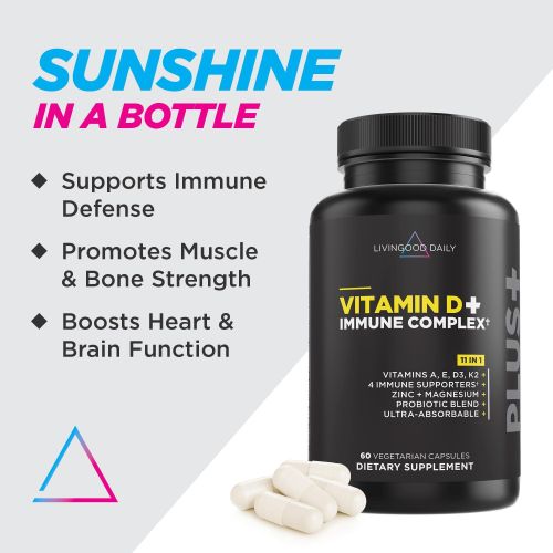 Living good Daily Magnesium glycinate, Vit+,D3,K2,Zinc immune 60caps